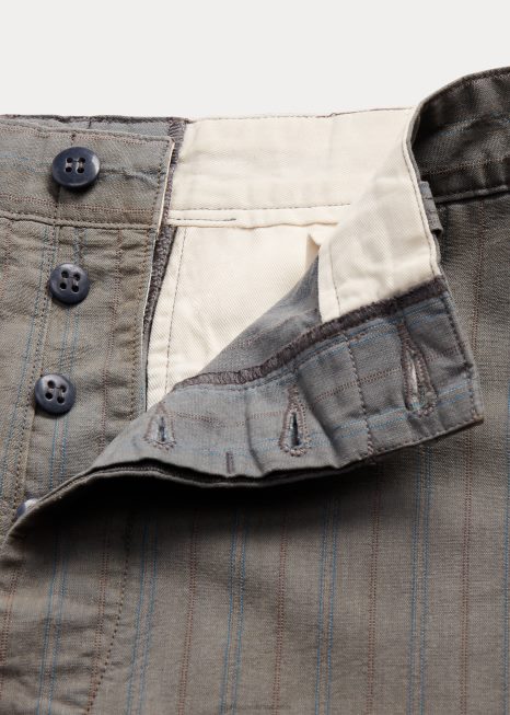 calça chino campo listrada BD6J1792 homens Ralph Lauren faixa azul marinho desbotada