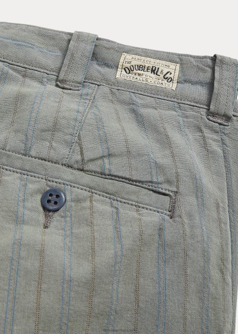calça chino campo listrada BD6J1792 homens Ralph Lauren faixa azul marinho desbotada
