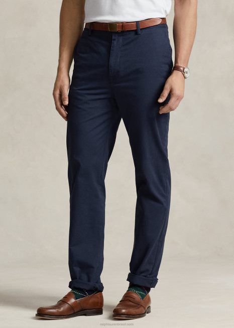 calça chino de ajuste clássico elástico BD6J1862 homens Ralph Lauren tinta náutica