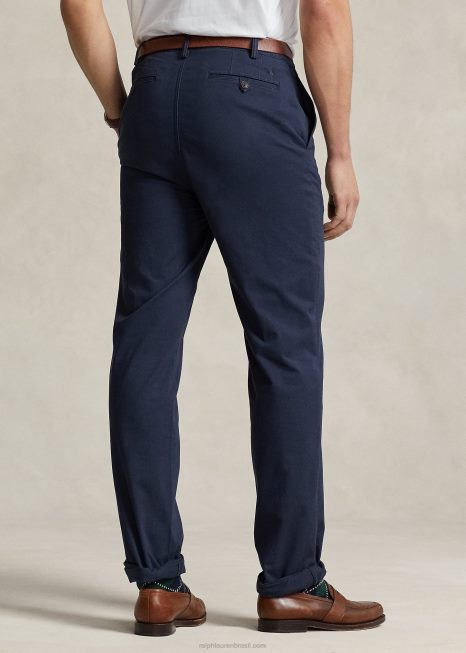 calça chino de ajuste clássico elástico BD6J1862 homens Ralph Lauren tinta náutica