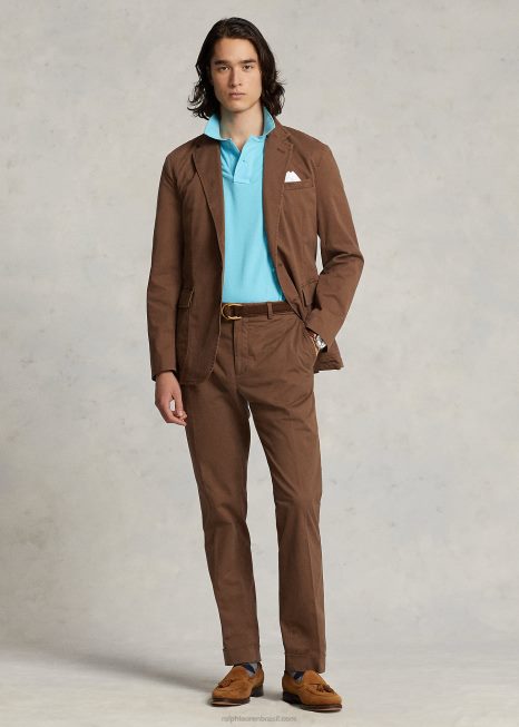 calça chino elástica BD6J716 homens Ralph Lauren teca