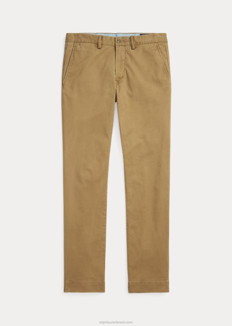 calça chino elástica lavada tudo se encaixa BD6J8388 homens Ralph Lauren despacho bronzeado