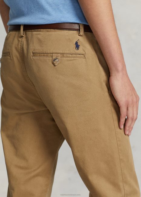 calça chino elástica lavada tudo se encaixa BD6J8388 homens Ralph Lauren despacho bronzeado