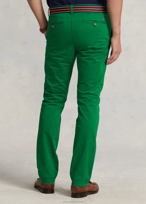 calça chino elástica lavada tudo se encaixa BD6J8393 homens Ralph Lauren verde atlético