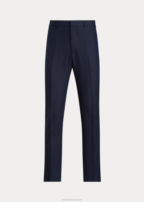 calça de linho BD6J1036 homens Ralph Lauren azul marinho
