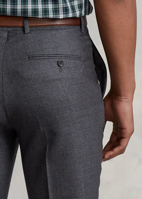 calça oxford de lã BD6J570 homens Ralph Lauren cinza médio