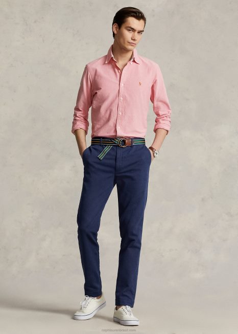 a icônica camisa oxford serve para tudo BD6J8376 homens Ralph Lauren nascer do sol vermelho