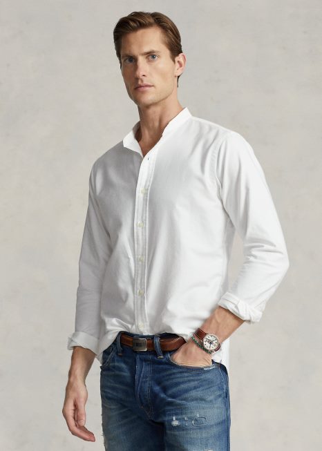 camisa clássica oxford BD6J760 homens Ralph Lauren branco