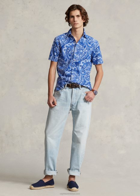 camisa clássica paisley oxford BD6J621 homens Ralph Lauren jerry paisley