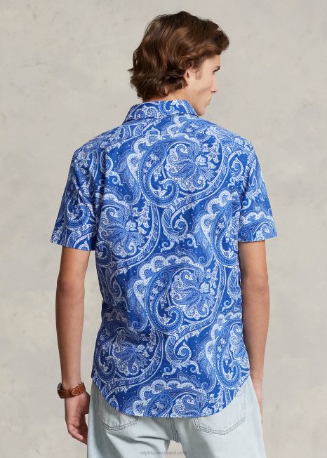 camisa clássica paisley oxford BD6J621 homens Ralph Lauren jerry paisley
