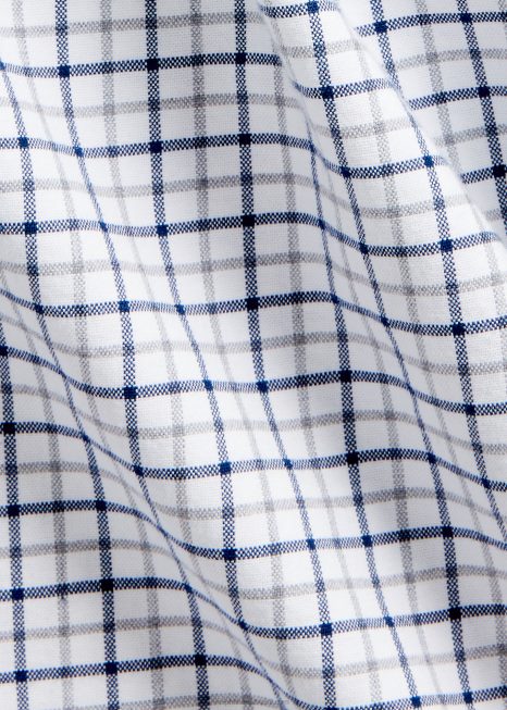 camisa clássica tattersall oxford BD6J8423 homens Ralph Lauren urze cinza/branco