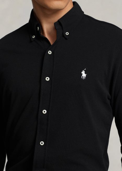 camisa de malha pena BD6J414 homens Ralph Lauren preto