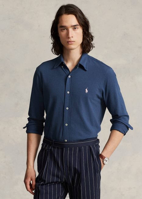 camisa de malha pena BD6J415 homens Ralph Lauren velho real