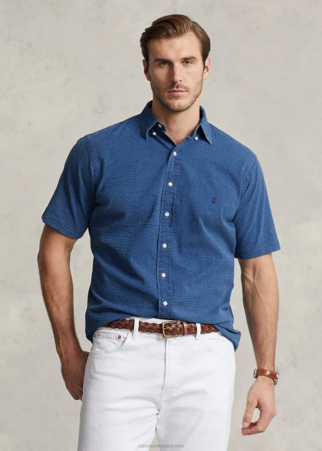 camisa listrada BD6J1598 homens Ralph Lauren índigo escuro