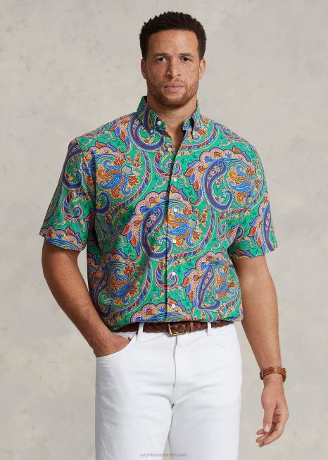 camisa oxford paisley BD6J1799 homens Ralph Lauren jerry paisley