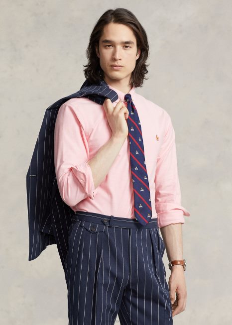 camisa oxford slim fit BD6J604 homens Ralph Lauren rosa