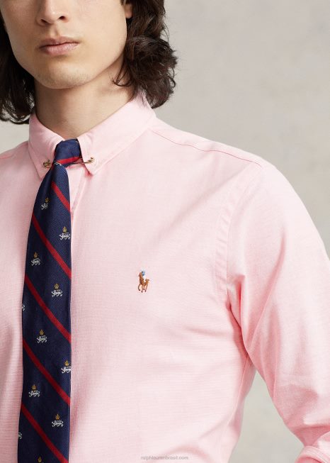 camisa oxford slim fit BD6J604 homens Ralph Lauren rosa