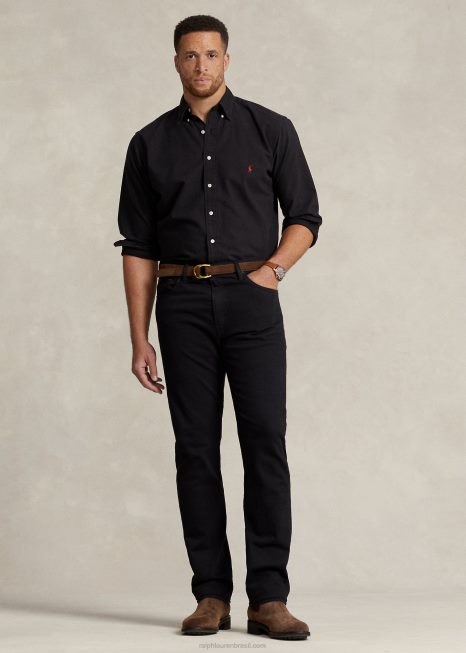 camisa oxford tingida BD6J1511 homens Ralph Lauren preto