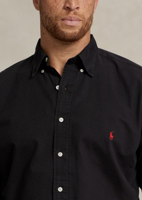 camisa oxford tingida BD6J1511 homens Ralph Lauren preto