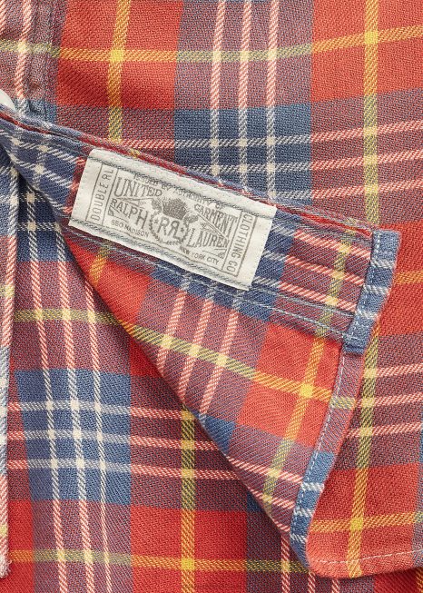 camisa xadrez sarja BD6J1702 homens Ralph Lauren vermelho azul
