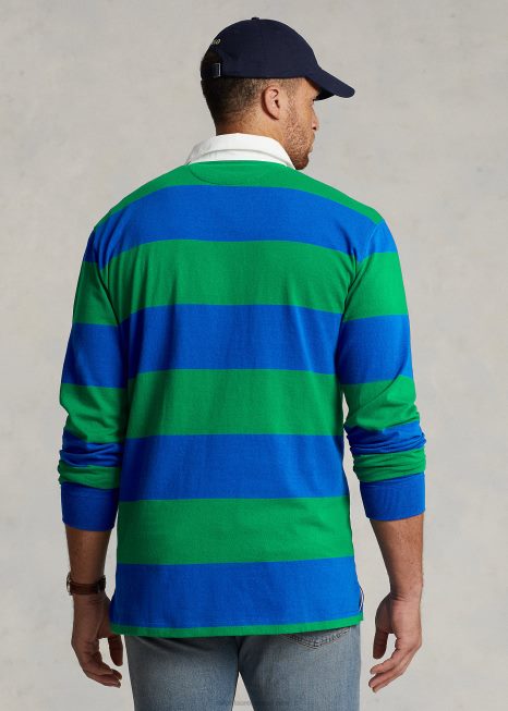 a icônica camisa de rugby BD6J1679 homens Ralph Lauren safira estrela/verde