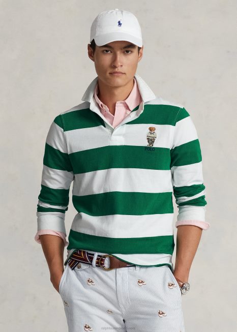 camisa polo de rugby de urso slim fit personalizada BD6J150 homens Ralph Lauren