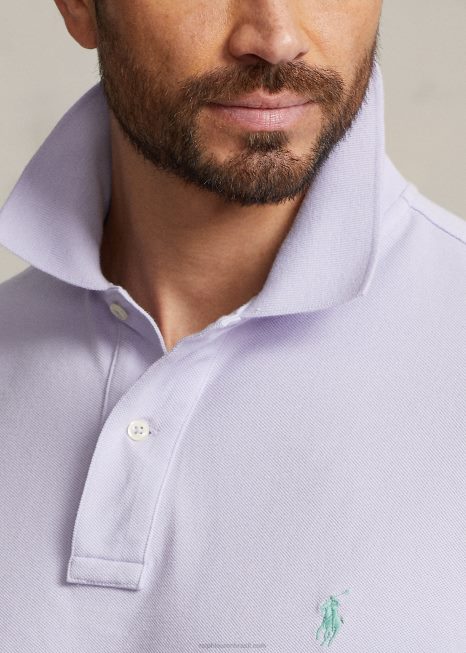 a icônica camisa polo de malha BD6J1828 homens Ralph Lauren flor roxa