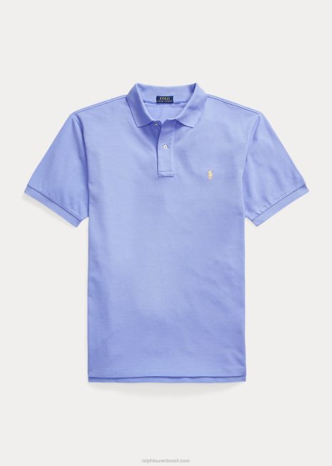 a icônica camisa polo de malha BD6J1830 homens Ralph Lauren lafayette azul