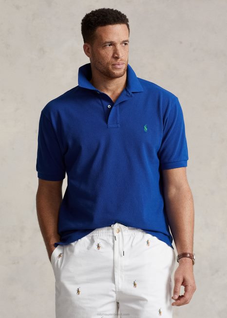 a icônica camisa polo de malha BD6J1831 homens Ralph Lauren estrela de safira
