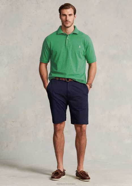 a icônica camisa polo de malha BD6J1833 homens Ralph Lauren verde óptico