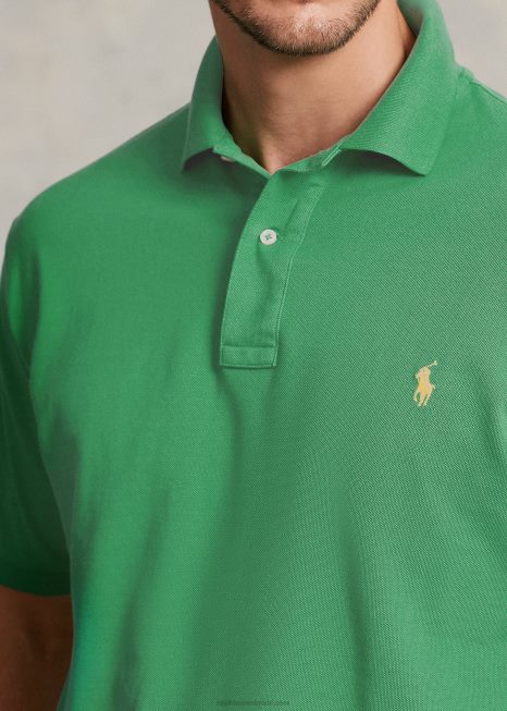 a icônica camisa polo de malha BD6J1833 homens Ralph Lauren verde óptico