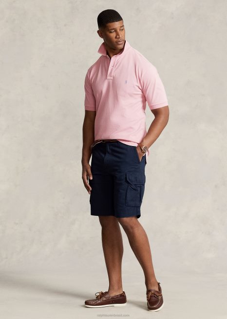 a icônica camisa polo de malha BD6J1835 homens Ralph Lauren rosa surfside
