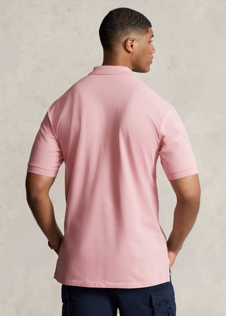 a icônica camisa polo de malha BD6J1835 homens Ralph Lauren rosa surfside