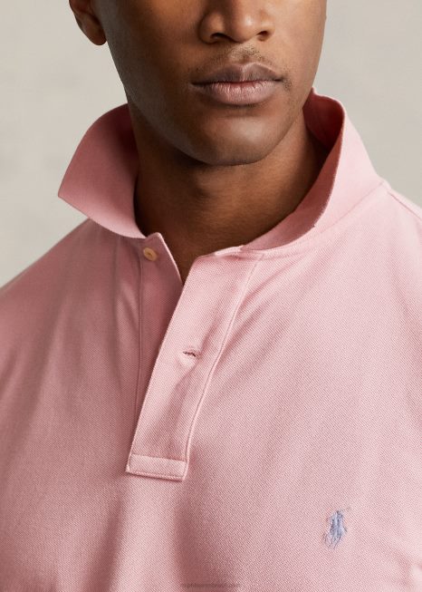 a icônica camisa polo de malha BD6J1835 homens Ralph Lauren rosa surfside