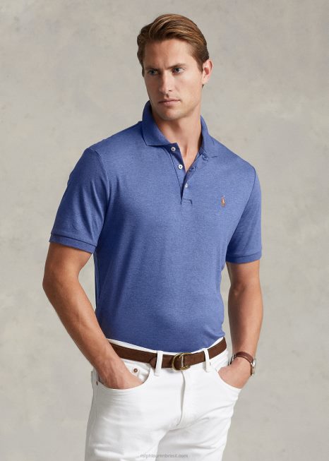 camisa pólo de algodão macio-todos os ajustes BD6J187 homens Ralph Lauren urze real desbotada