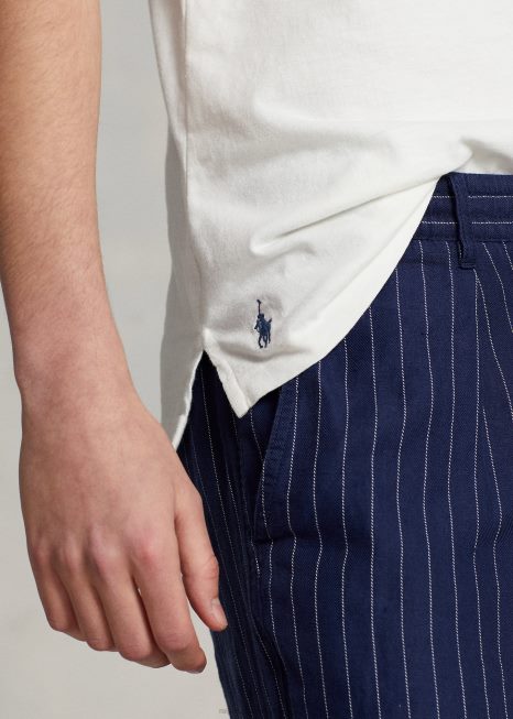 camisa pólo de linho de algodão de ajuste clássico BD6J827 homens Ralph Lauren creme de pergaminho