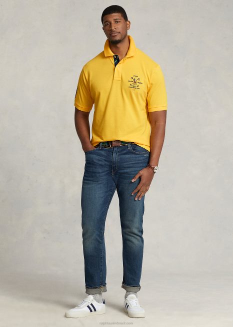 camisa pólo de malha de crista BD6J1603 homens Ralph Lauren albacora