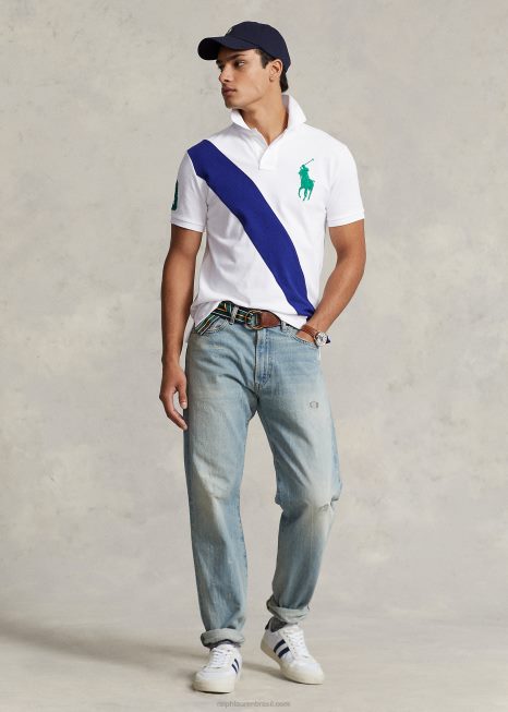 camisa pólo de malha de pônei grande-tudo se encaixa BD6J547 homens Ralph Lauren branco/outono real