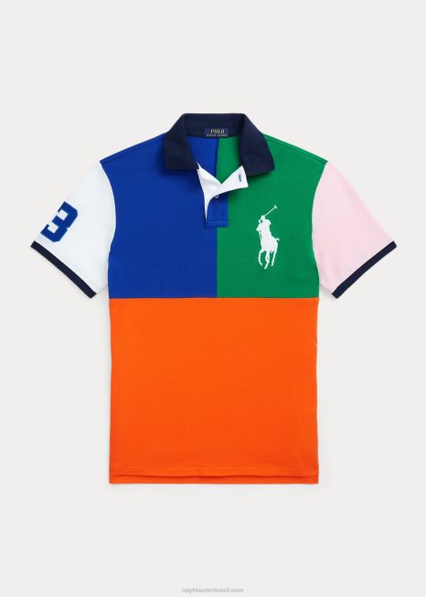 camisa pólo de malha de pônei grande-tudo se encaixa BD6J8541 homens Ralph Lauren vela laranja multi