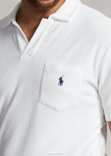 camisa pólo terry BD6J1474 homens Ralph Lauren branco