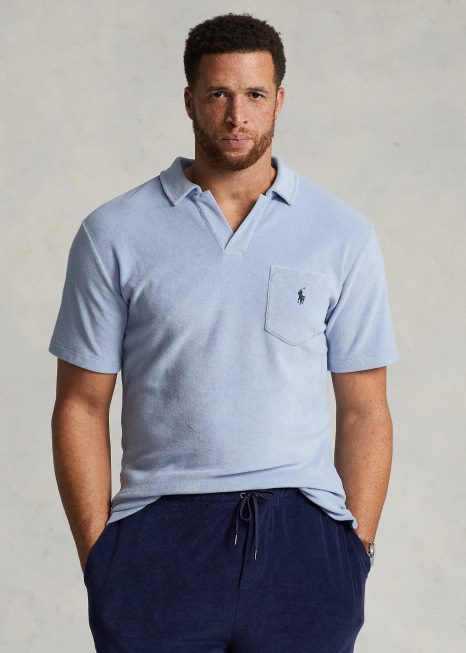 camisa pólo terry BD6J1475 homens Ralph Lauren azul austin