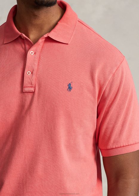 camisa pólo terry spa BD6J1471 homens Ralph Lauren recife vermelho