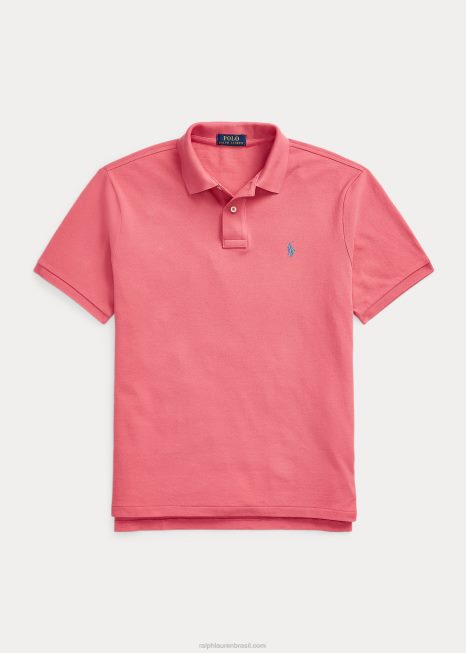 camisa polo casual/de trabalho de malha slim fit BD6J41 homens Ralph Lauren Céu vermelho
