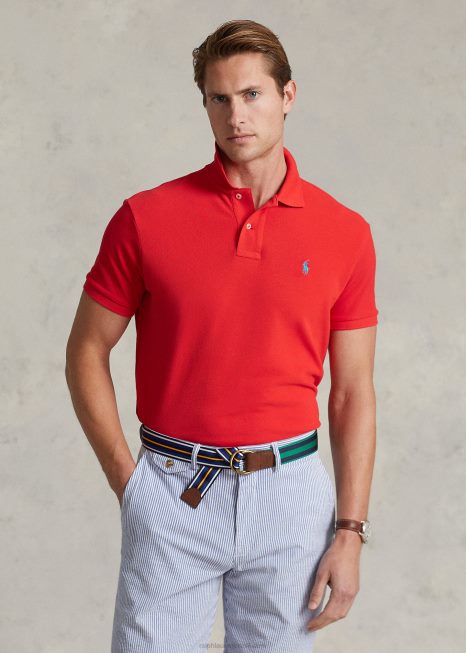camisa polo casual/de trabalho de malha slim fit BD6J42 homens Ralph Lauren pétala de rosa