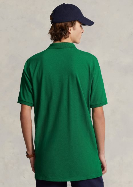 camisa polo de malha com logo fit grande BD6J708 homens Ralph Lauren verde primário