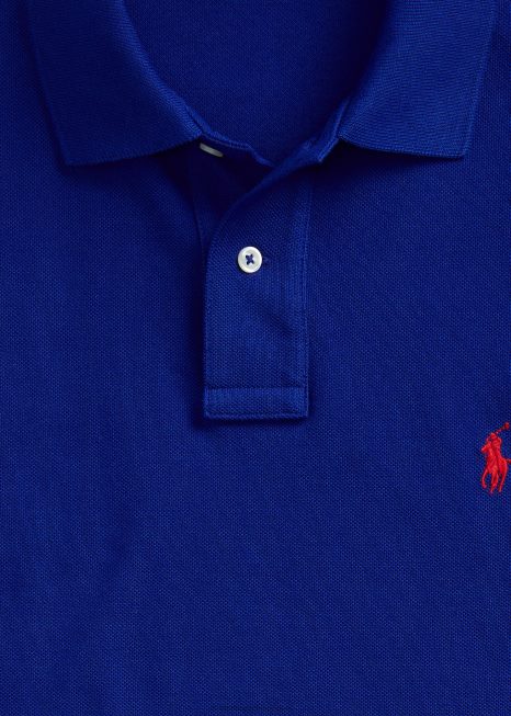 camisa polo de malha slim fit BD6J7 homens Ralph Lauren herança real/vermelho