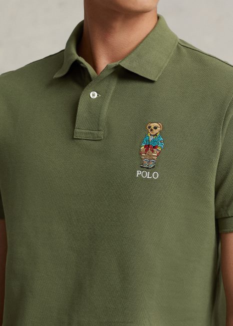 camisa polo de urso de ajuste fino personalizada BD6J8660 homens Ralph Lauren