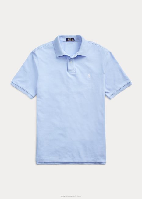 camisa polo fashion de malha slim fit BD6J13 homens Ralph Lauren escritório azul