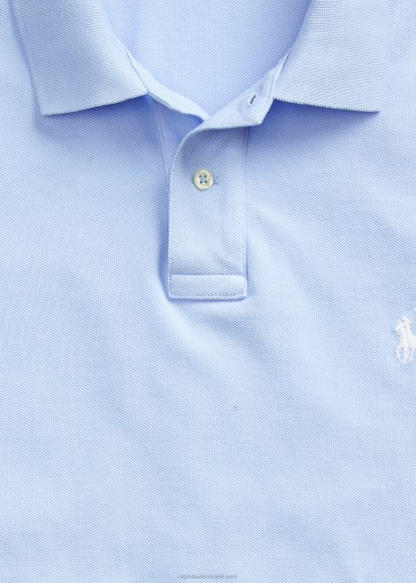 camisa polo fashion de malha slim fit BD6J13 homens Ralph Lauren escritório azul