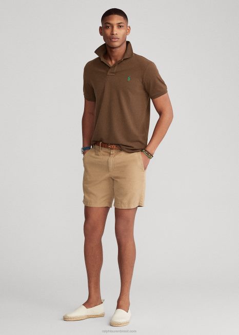 o polo terrestre BD6J1000 homens Ralph Lauren cobre marrom